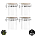 Lemon & Lime 800ML CAMDEN GLASS CLIP JAR BAMBOO LID 4PCS
