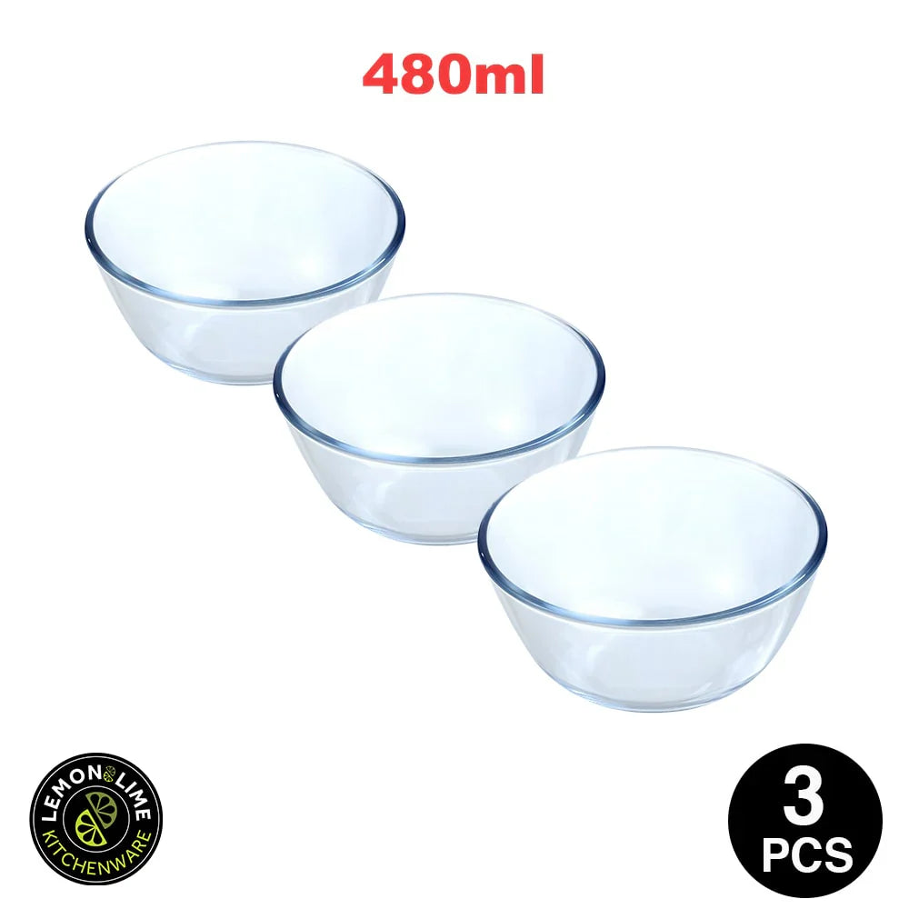 Lemon & Lime 480ML YORKSHIRE GLASS MIXING BOWL - 12.5X12.5X7CM
