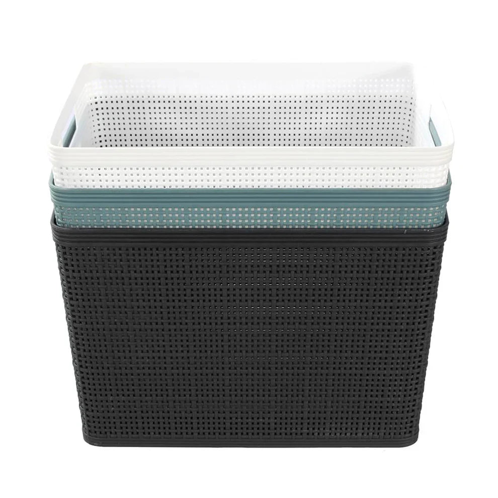 Boxsweden IVY WEAVE BASKET /STORAGE ORGANISER 3PC ASSORTED COLOUR
