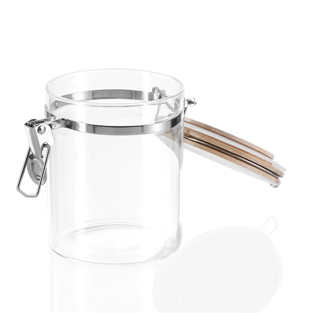 Lemon & Lime 800ML CAMDEN GLASS CLIP JAR BAMBOO LID 4PCS