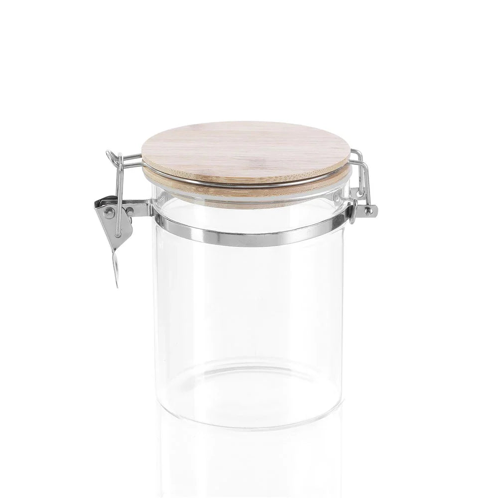 Lemon & Lime 800ML CAMDEN GLASS CLIP JAR BAMBOO LID 4PCS